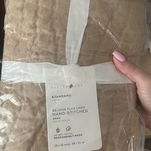 Pottery Barn Belgian Flax Linen Quilted Shams